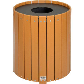 Global Industrial™ Recycled Plastic Round Trash Can With Liner 32 Gallon Cedar