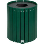 Global Industrial™ Recycled Plastic Round Trash Can With Liner 32 Gallon Green