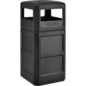 Global Industrial Square Plastic Waste Receptacle With Dome Lid 42 Gallon Black