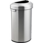 Global Industrial™ Stainless Steel Semi-Round Open Top Trash Can 16 Gallon