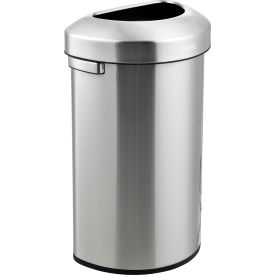 Global Industrial™ Stainless Steel Semi-Round Open Top Trash Can 16 Gallon
