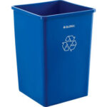 Global Industrial™ Square Recycling Trash Can 35 Gallon Blue