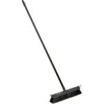 Global Industrial™ 18"" Push Broom W/ Plastic Block & Steel Handle Fine Sweep