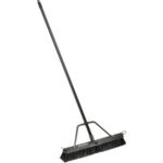 Global Industrial™ 24"" Push Broom W/ Plastic Block & Steel Handle Rough Sweep