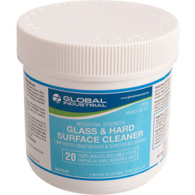 Global Industrial™ Glass & Hard Surface Cleaner 20 Pods/Jar 12 Jars/Case