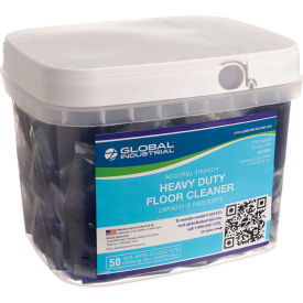 Global Industrial™ Heavy Duty Floor Cleaner 50 Pods/Tub 4 Tubs/Case