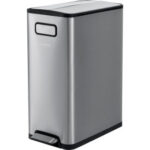 Global Industrial™ Rectangular Step On Trash Can 12 Gallon Brushed Stainless Steel
