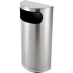 Global Industrial™ Half Round Side Open Trash Can 9 Gallon Matte Stainless Steel