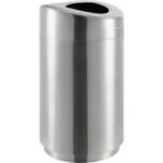 Global Industrial™ Round Curved Open Top Trash Can 32 Gallon Satin Stainless Steel