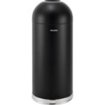 Global Industrial™ Steel Round Open Top Trash Can 15 Gallon Black