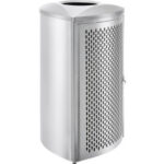 Global Industrial™ Triangular Trash Can 18-1/2 Gallon Brushed Stainless Steel
