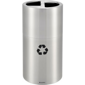Global Industrial™ Round Multi-Stream Recycling Can 25 Gallon Total Satin Aluminum