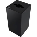 Global Industrial™ Square Recycling Can with Mixed Recycling Lid 32 Gallon Black