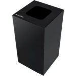 Global Industrial™ Square Recycling/Trash Can with Waste Lid 32 Gallon Black