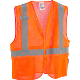 Global Industrial™ Class 2 Hi-Vis Safety Vest 2 Pockets Mesh Orange 2XL/3XL