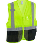Global Industrial™ Class 2 Hi-Vis Safety Vest 3 Pockets Mesh Lime/Black S/M