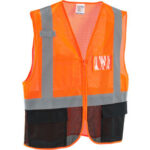 Global Industrial™ Class 2 Hi-Vis Safety Vest 3 Pockets Mesh Orange/Black 4XL/5XL