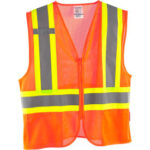 Global Industrial™ Class 2 Hi-Vis Safety Vest 2 Pockets Two-Tone Mesh Orange 4XL/5XL