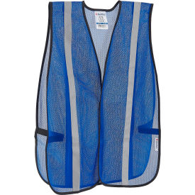 Global Industrial™ Hi-Vis Safety Vest 1"" Reflective Strips Mesh Blue One Size