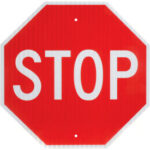 Global Industrial™ Aluminum Sign - Stop - .080"" Thick White/Red 652645