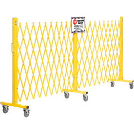 Global Industrial™ Folding Safety Barricade Gate with Sign 20' Expanded Length