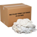 Global Industrial™ Premium Recycled White Cotton Terry Cut Rags 25 Lb. Box