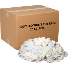 Global Industrial™ Recycled White Cut Rags 25 Lb. Box