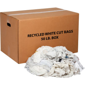 Global Industrial™ Recycled White Cut Rags 50 Lb. Box