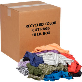 Global Industrial™ Recycled Mixed Color Cut Rags 10 Lb. Box