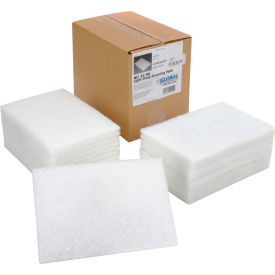 Global Industrial™ Light Duty Scouring Pads White 6"" x 9"" - Case of 20 Pads