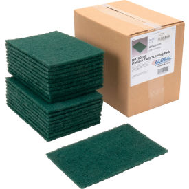 Global Industrial™ Medium Duty Scouring Pads Green 6"" x 9"" - Case of 20 Pads