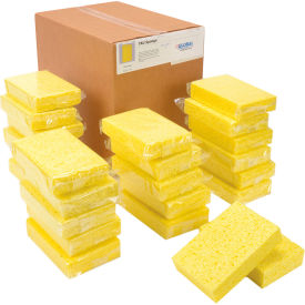 Global Industrial Cellulose Sponge Yellow 4.25"" x 6.25"" - Case of 24 Sponges