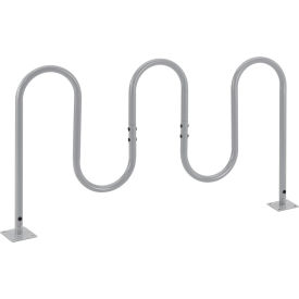 Global Industrial Wave Bike Rack 7-Bike Capacity Flange Mount Gray