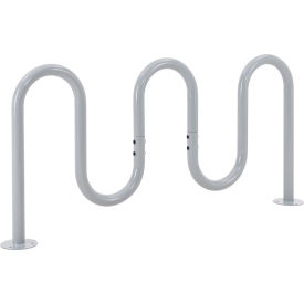 Global Industrial™ Deluxe Wave Bike Rack 7-Bike Capacity Flange Mount Gray