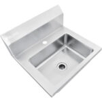 Global Industrial™ Stainless Steel Wall Mount Hand Sink W/Strainer 14""x10""x5"" Deep