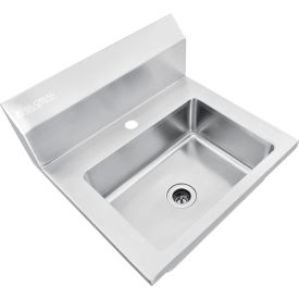 Global Industrial™ Stainless Steel Wall Mount Hand Sink W/Strainer 14""x10""x5"" Deep