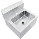 Global Industrial™ Stainless Steel Hands Free Wall Mount Sink 14""x10""x5"" Deep