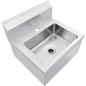 Global Industrial Stainless Steel Hands Free Wall Mount Sink 14""x10""x5"" Deep