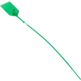 Global Industrial™ Adjustable Extinguisher Tamper Seal 9""L Green 100/Pack