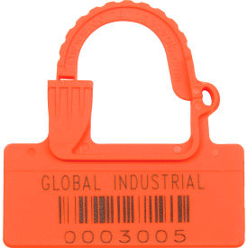 Global Industrial One Piece Padlock Seal Orange 100/Pack