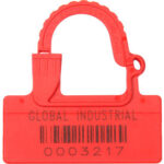 Global Industrial™ One Piece Padlock Seal Red 100/Pack