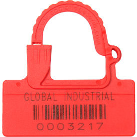 Global Industrial One Piece Padlock Seal Red 100/Pack