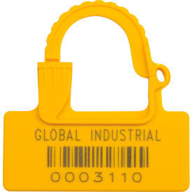 Global Industrial™ One Piece Padlock Seal Yellow 100/Pack