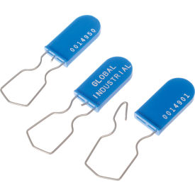 Global Industrial™ Padlock Seal With Wire Hasp Blue 1000/Pack