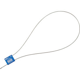 Global Industrial Metal Cable Seal 1/16""x24""L Blue 50/Pack