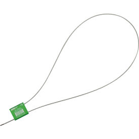 Global Industrial Metal Cable Seal 1/16""x24""L Green 50/Pack
