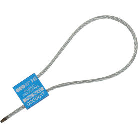 Global Industrial Metal Cable Seal 1/8""x12""L Blue 50/Pack