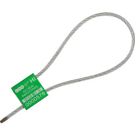 Global Industrial Metal Cable Seal 1/8""x12""L Green 50/Pack