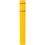 Global Industrial™ Reflective Bollard Sleeve 6"" Dia. x 52""H Yellow With Red Tape
