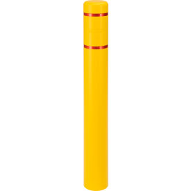 Global Industrial™ Reflective Bollard Sleeve 6"" Dia. x 52""H Yellow With Red Tape